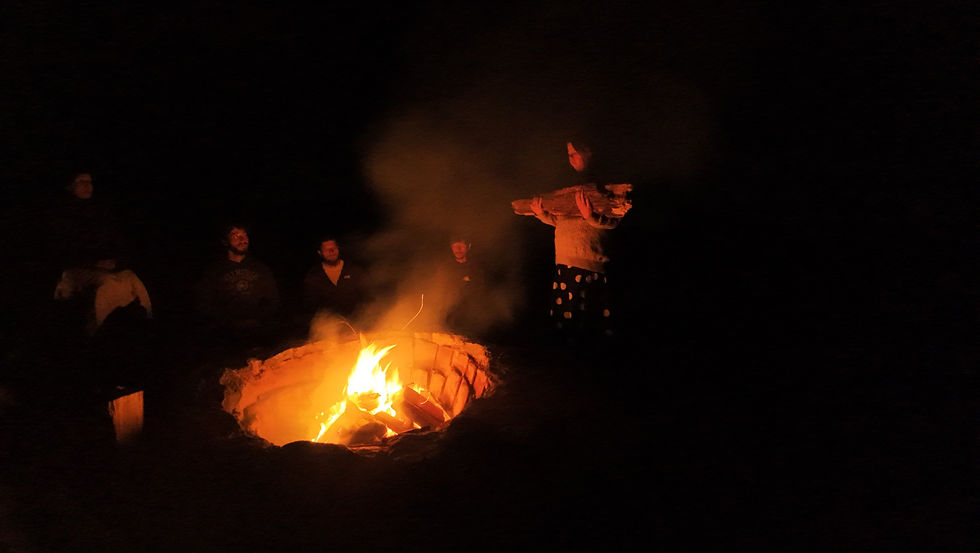 Jera releasing symbolic "pain body" in the fire
