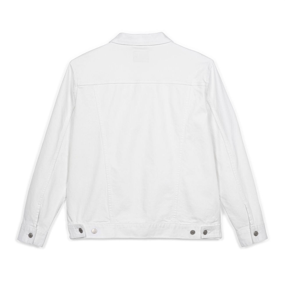 Thumbnail: White denim jacket, back view
