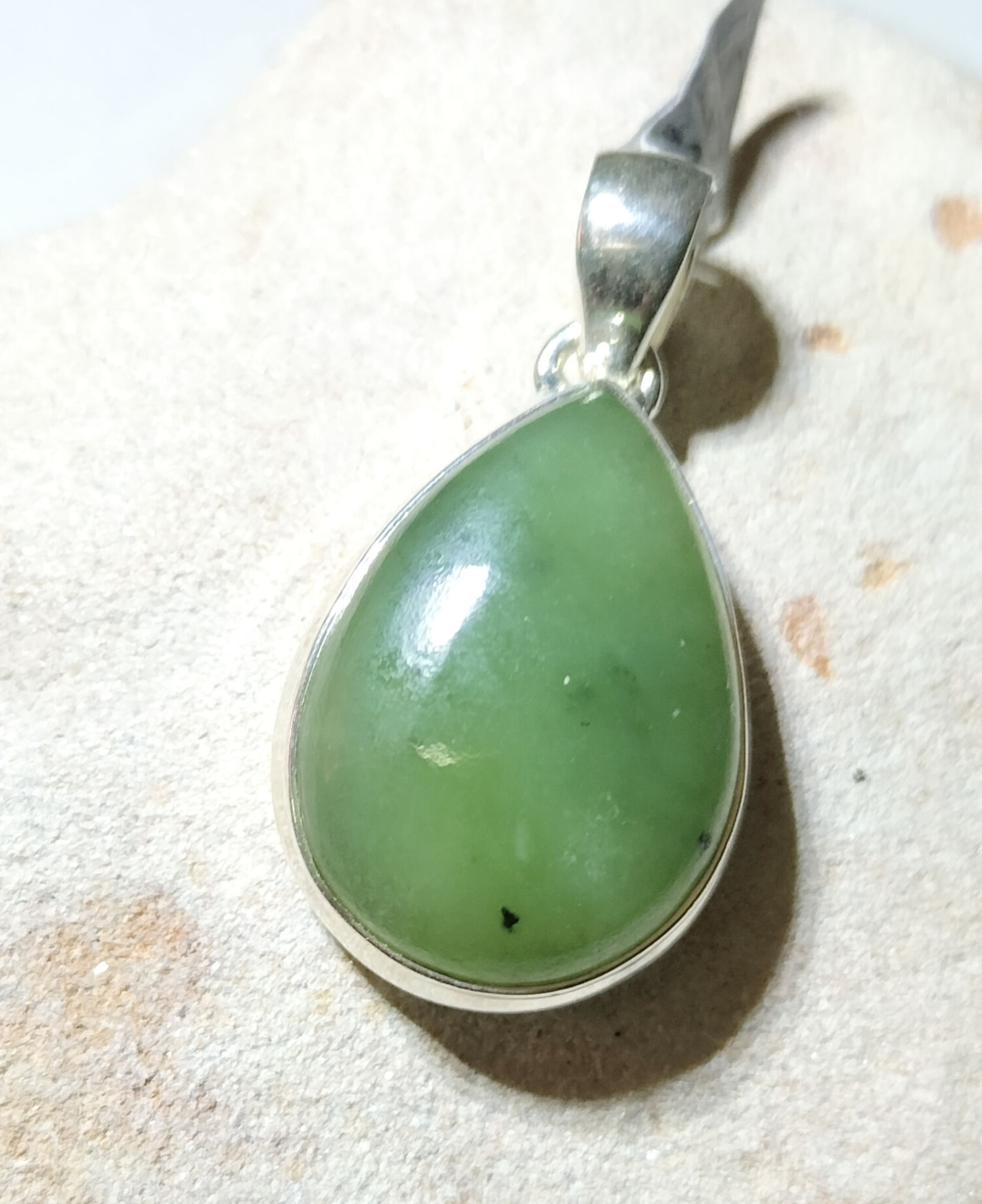 Jade teardrop pendant