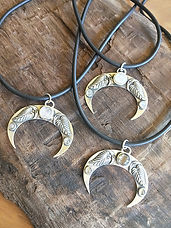Half moon leaf pendants