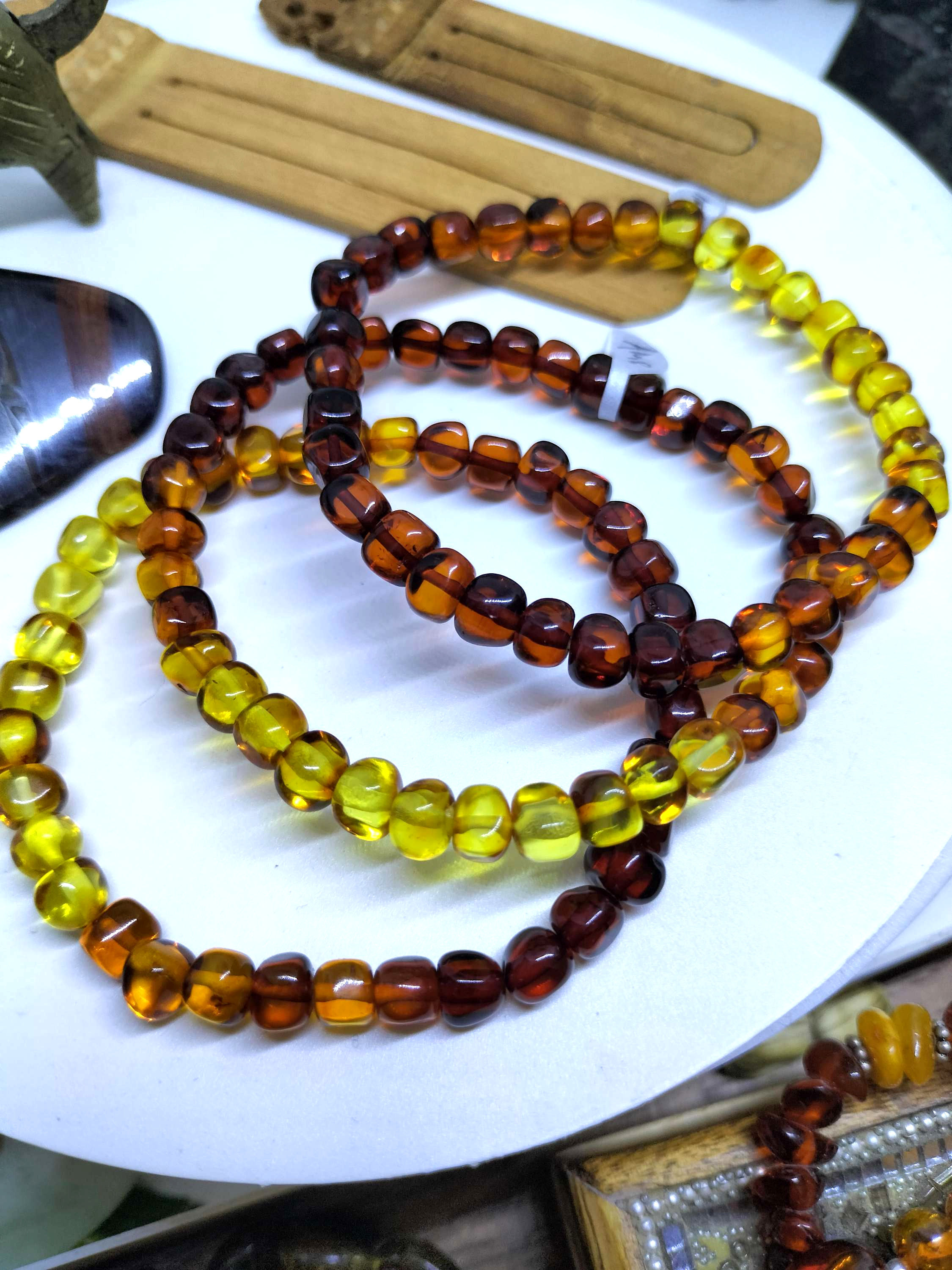 Amber stretch bracelets