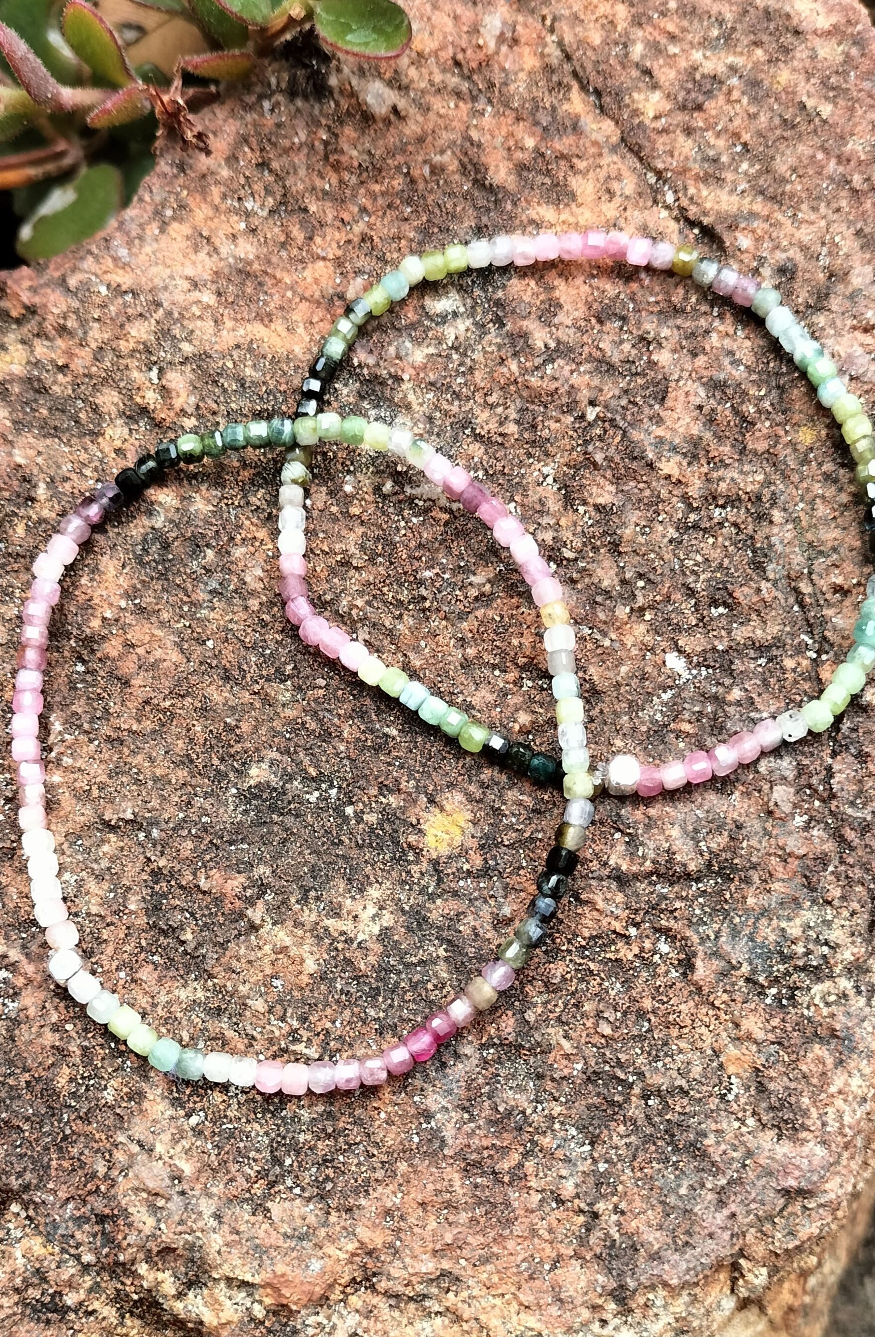 Fine tourmaline stretch bracelets