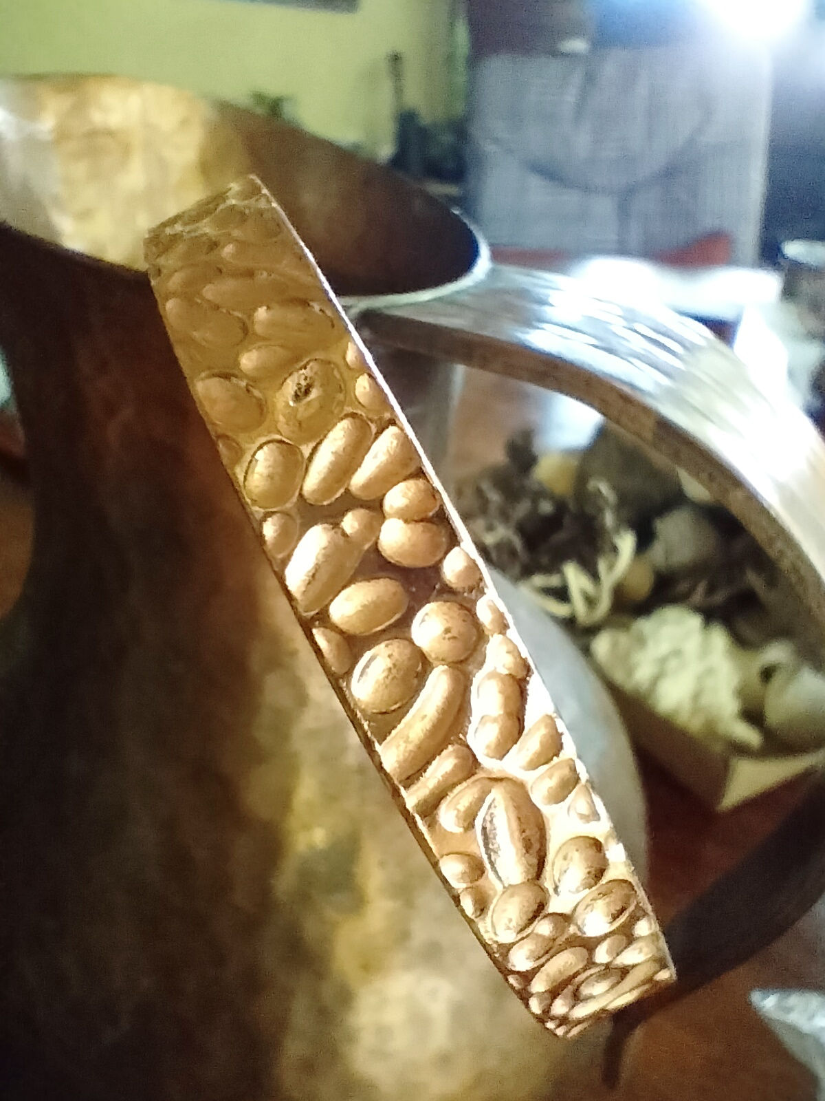 Stipple copper cuff
