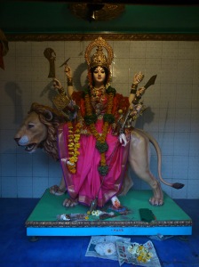 Goddess Durga symbolizes the divine forces (positive energy) known as divine shakti (feminine energy/ power) that is used against the negative forces of evil and wickedness. She protects her devotees from evil powers and safeguards them. It is believed that Goddess Durga is the combined form of powers of Goddesses Lakshmi, Kali and Saraswati.