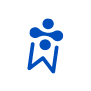Blue abstract icon for Exclusive Brands