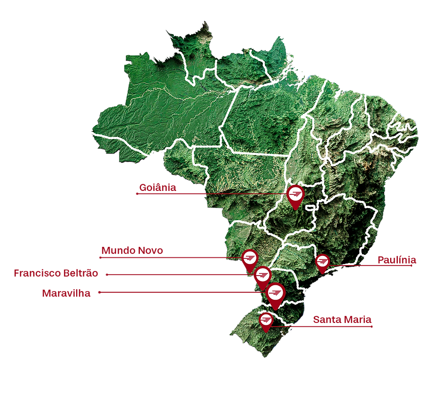 Mapa Brasil Filiais Folletto