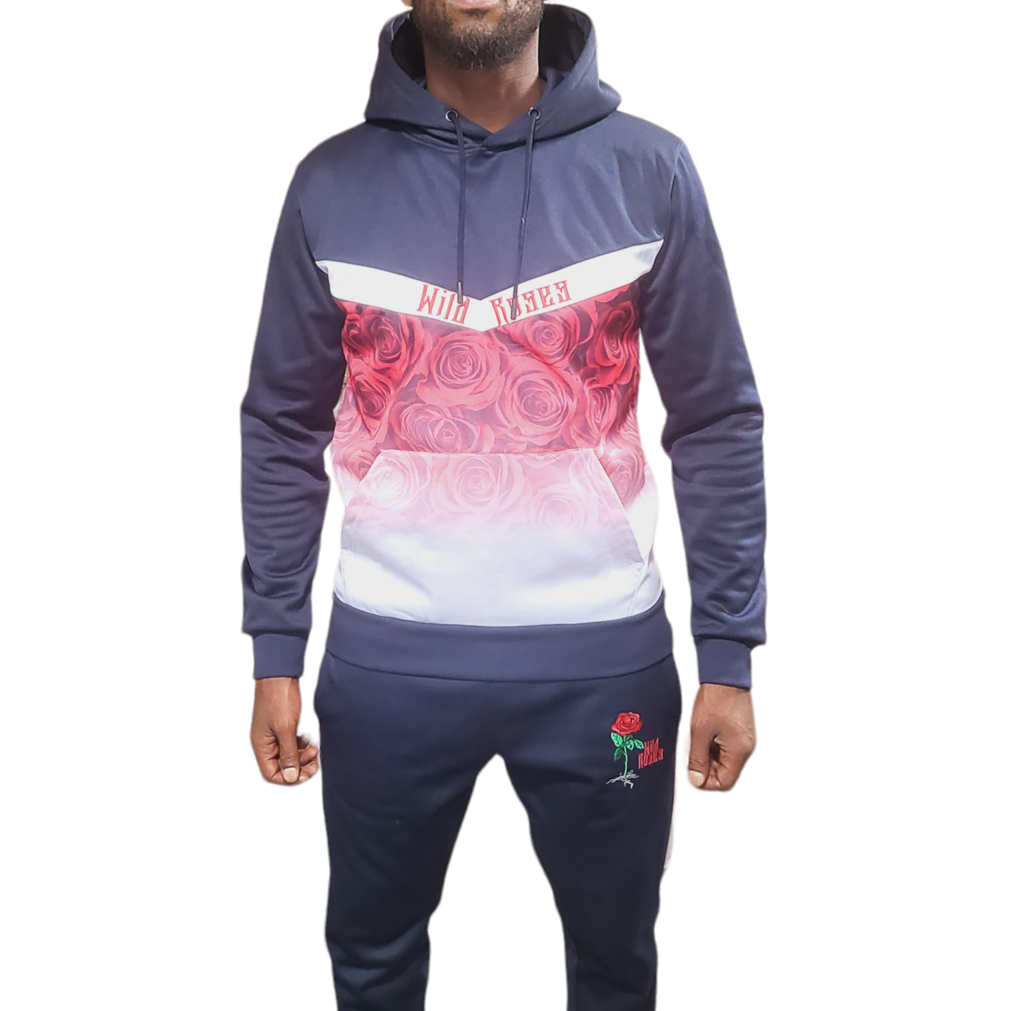 Roses Trademark navy blue & white