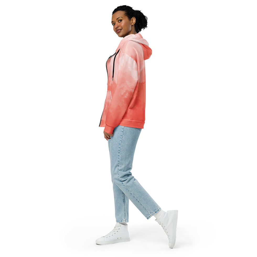 Thumbnail: Red gold Unisex zip hoodie