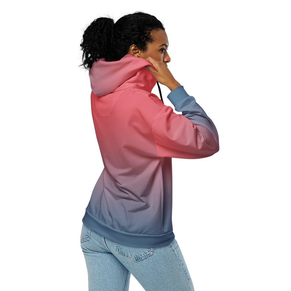 Thumbnail: Blue Red Unisex zip hoodie