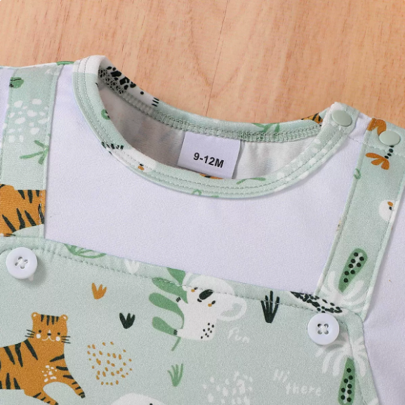 Thumbnail: IURNXB Adorable Infant Zoo Animal Print Romper for Boy Newborn Baby Faux