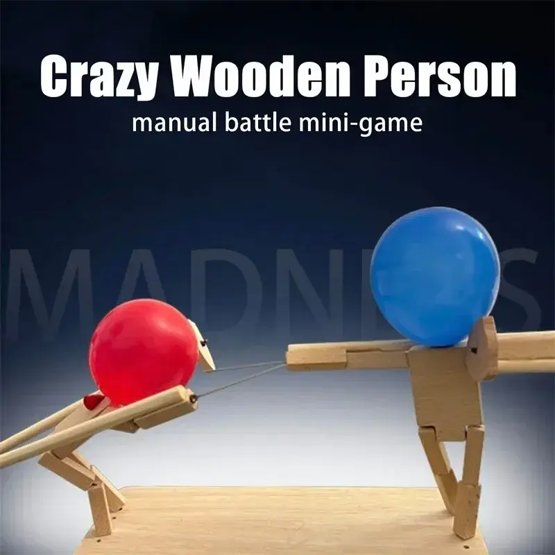 Thumbnail: Balloon Bamboo Man Battle Wooden Fighter with Inflatable Head Game for 2 Players