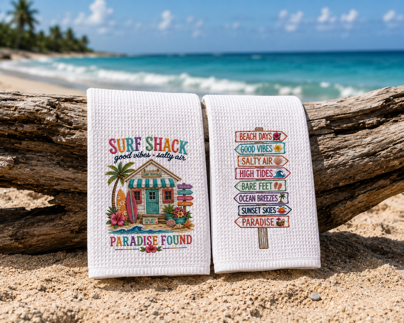Paradise Found Surf Shack Kitchen Towel Set