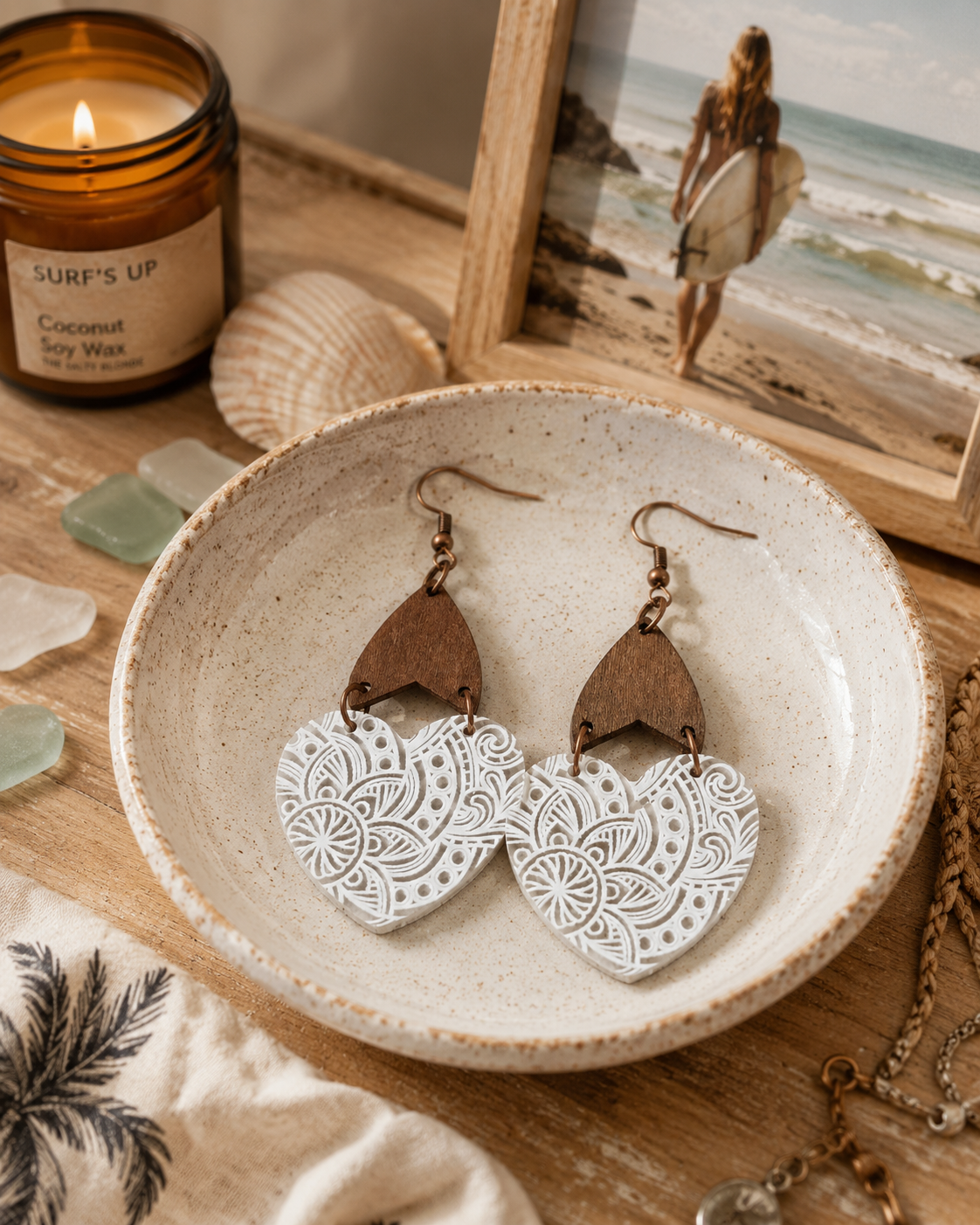 Beachy Boho Heart Earrings