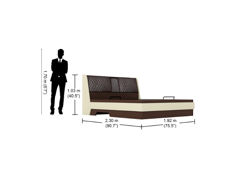 Thumbnail: Godrej Aero Bed With Storage Dimension queen size