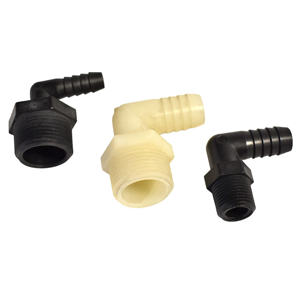 3/8" MNPT x 3/8" Hose barb elbow fitting FT-3EL38