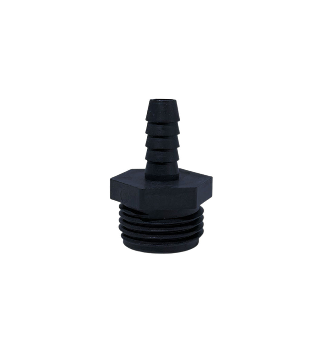 Clearance 3/4" MGHT x 3/8" Hose Barb Straight Fitting straight view