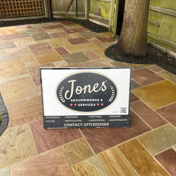 Indian sandstone patio installation in Northampton garden