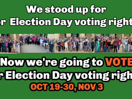 Thanks to the voters who stood up for our Election Day voting rights!!!