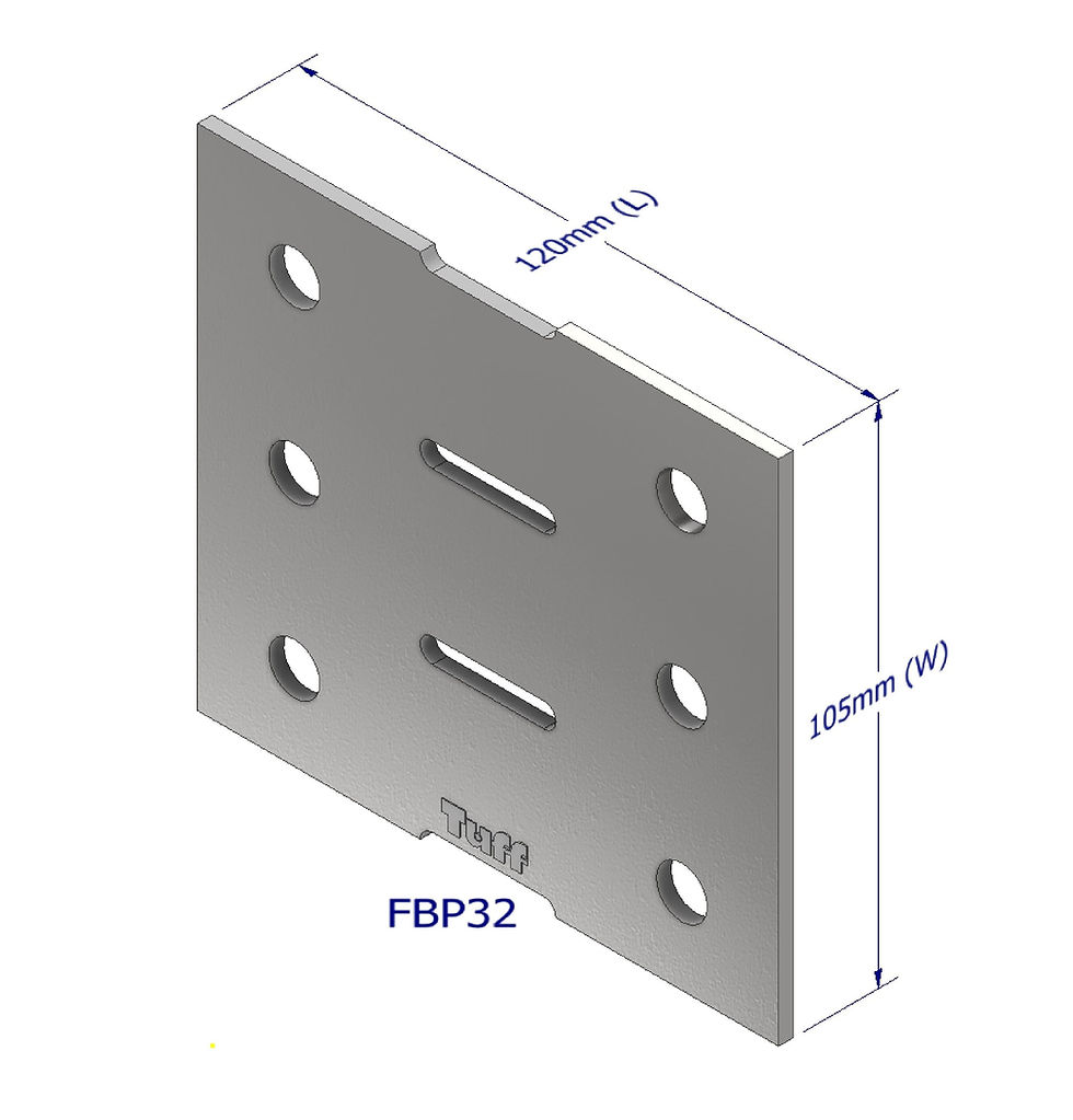 HEAVY DUTY PLATES 120X105X3MM, M10.5