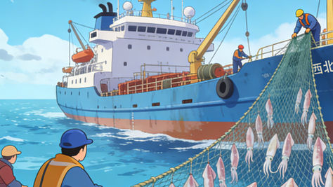 Korea Sends Big Ships for Squid