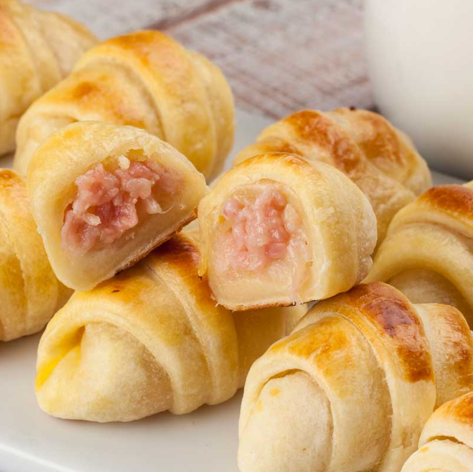 Mini Croissant de Presunto e Queijo