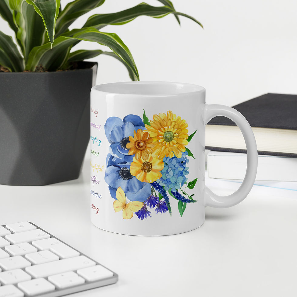 Miniatyrbild: Mom Inspirational Floral Mug – Kärleksfull Kaffemugg till Mamma 🌸✨