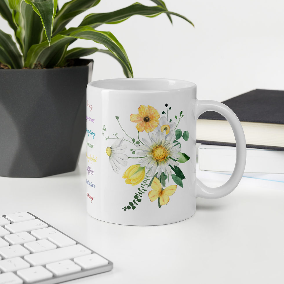 Miniatyrbild: Mom Inspirational Floral Mug – Kärleksfull Kaffemugg till Mamma 🌸✨
