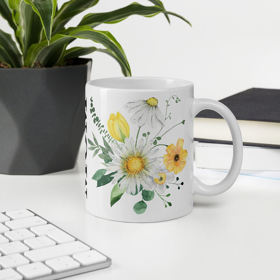 Miniatyrbild: Mom Inspirational Floral Mug – Kärleksfull Kaffemugg till Mamma 🌸✨