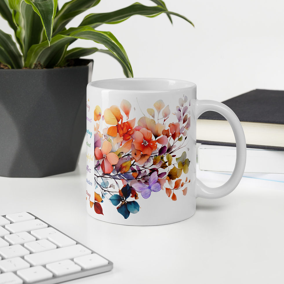 Miniatyrbild: Mom Inspirational Floral Mug – Kärleksfull Kaffemugg till Mamma 🌸✨