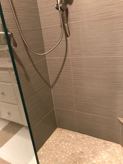 River rock shower floor