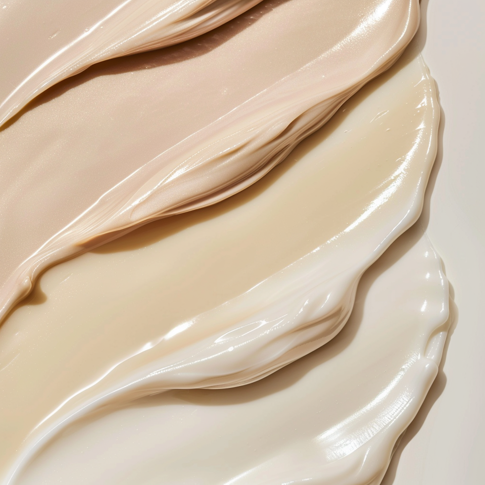 Creamy skincare swatches
