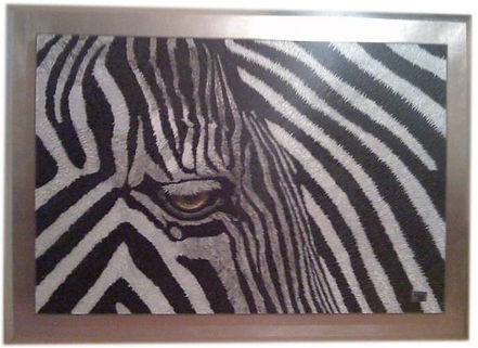 Cuadro "Mirada Cebra Lateral" Tecnica Vitromosaico sobre madera