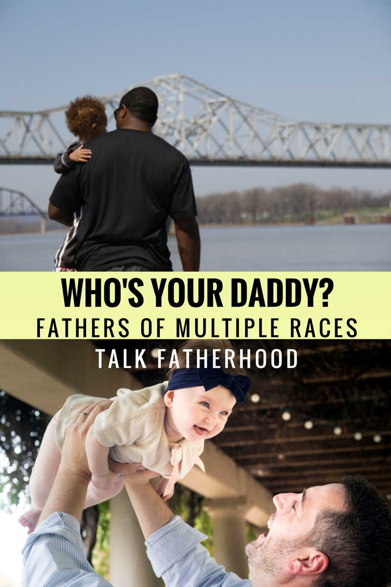 black father with son and white father with daughter