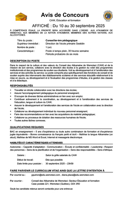 Conseiller-ère pédagogique