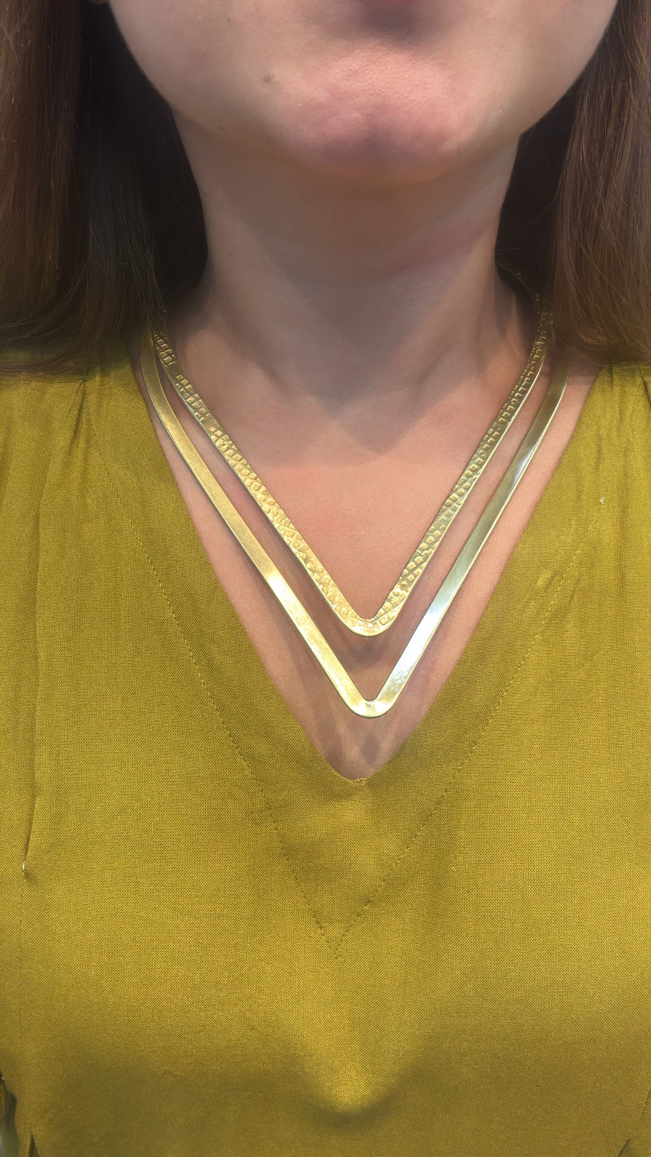 Handcrafted beaten brass hasli 