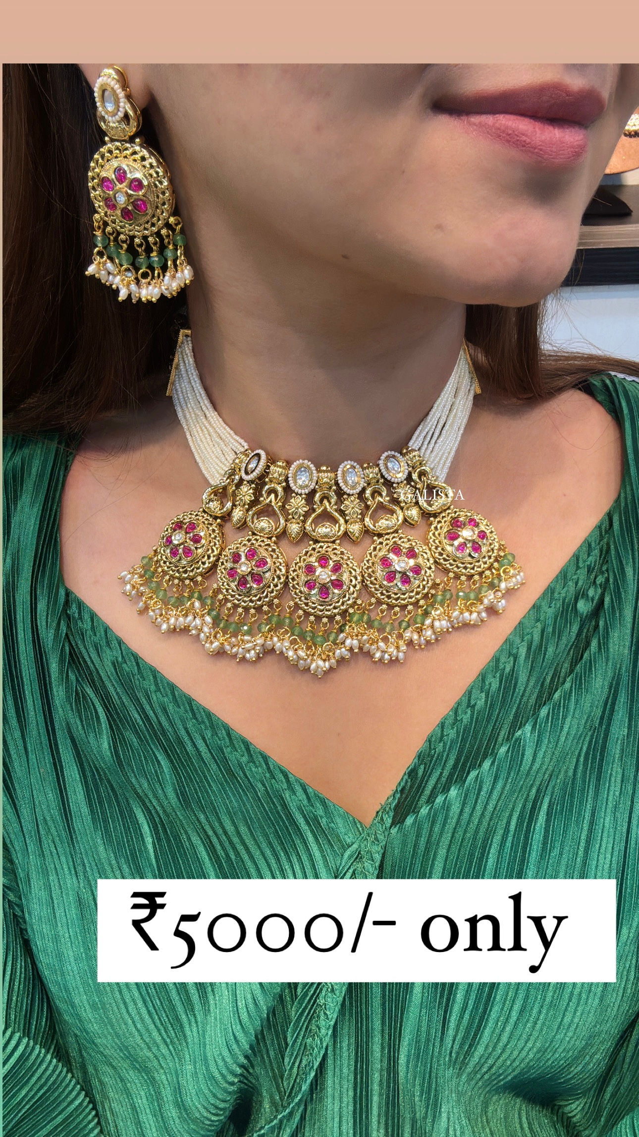 Real looking rajwadi / heritage necklace and earrings 