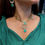 Thumbnail: Moissanite necklace with earrings - Mint green
