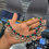 Thumbnail: Ruby green doublet polki studded necklace with earrings and mang tika 