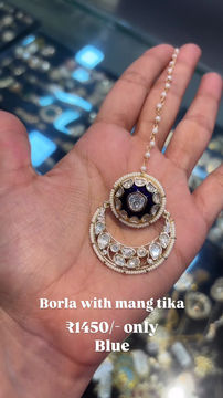 Thumbnail: Meenakari borla with mang tika 