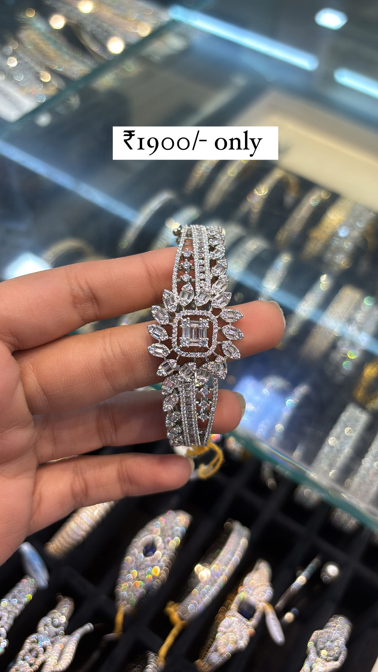 Diamond studded kada bracelet - Single piece 