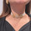 Thumbnail: 3 motif premium real looking polki choker necklace & earrings 