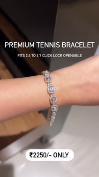 Baguette halo solitaire tennis bracelet 