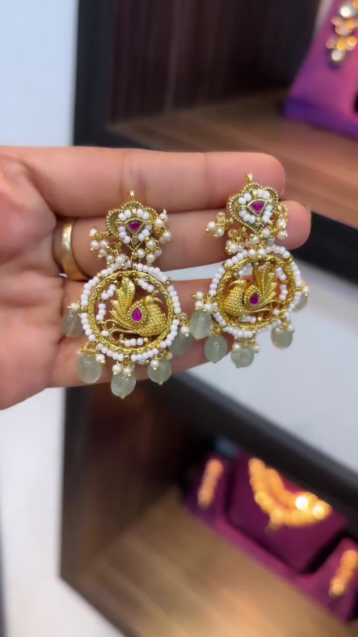 pachi kundan jadau jadtar necklace and earrings