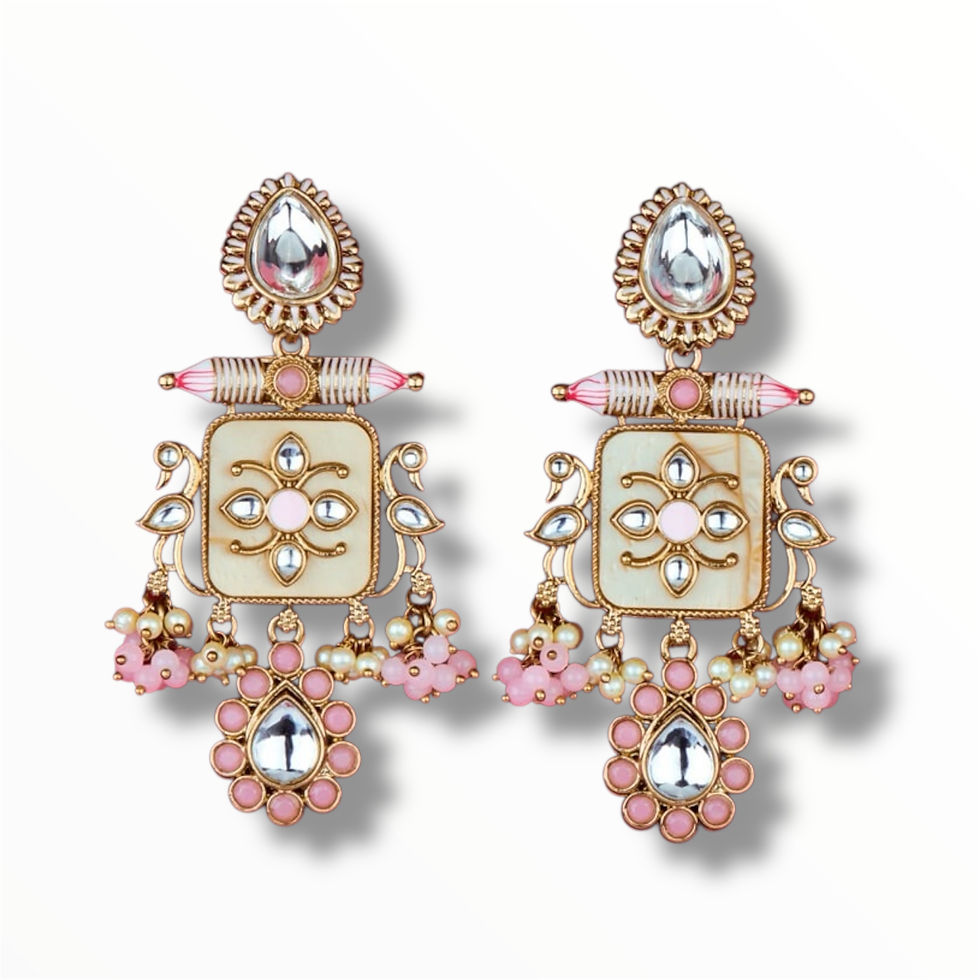 Thumbnail: Indo western ethnic earrings - 8 colours 