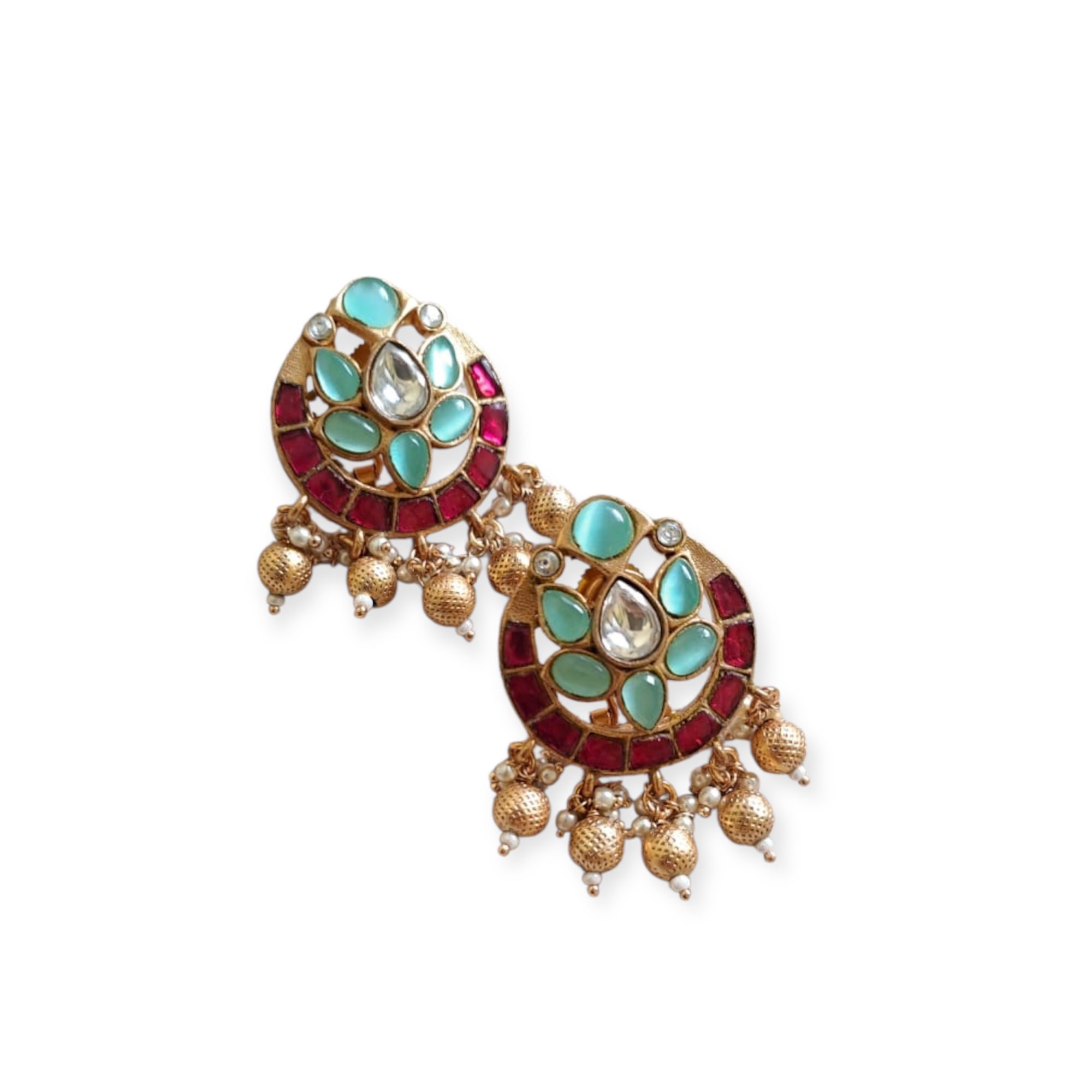Semi precious quality jadau earrings 