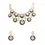 Thumbnail: Potta meena work drop necklace and earrings - Green - carat polish 