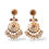 Thumbnail: Moti jadau long chand earrings - Gold 