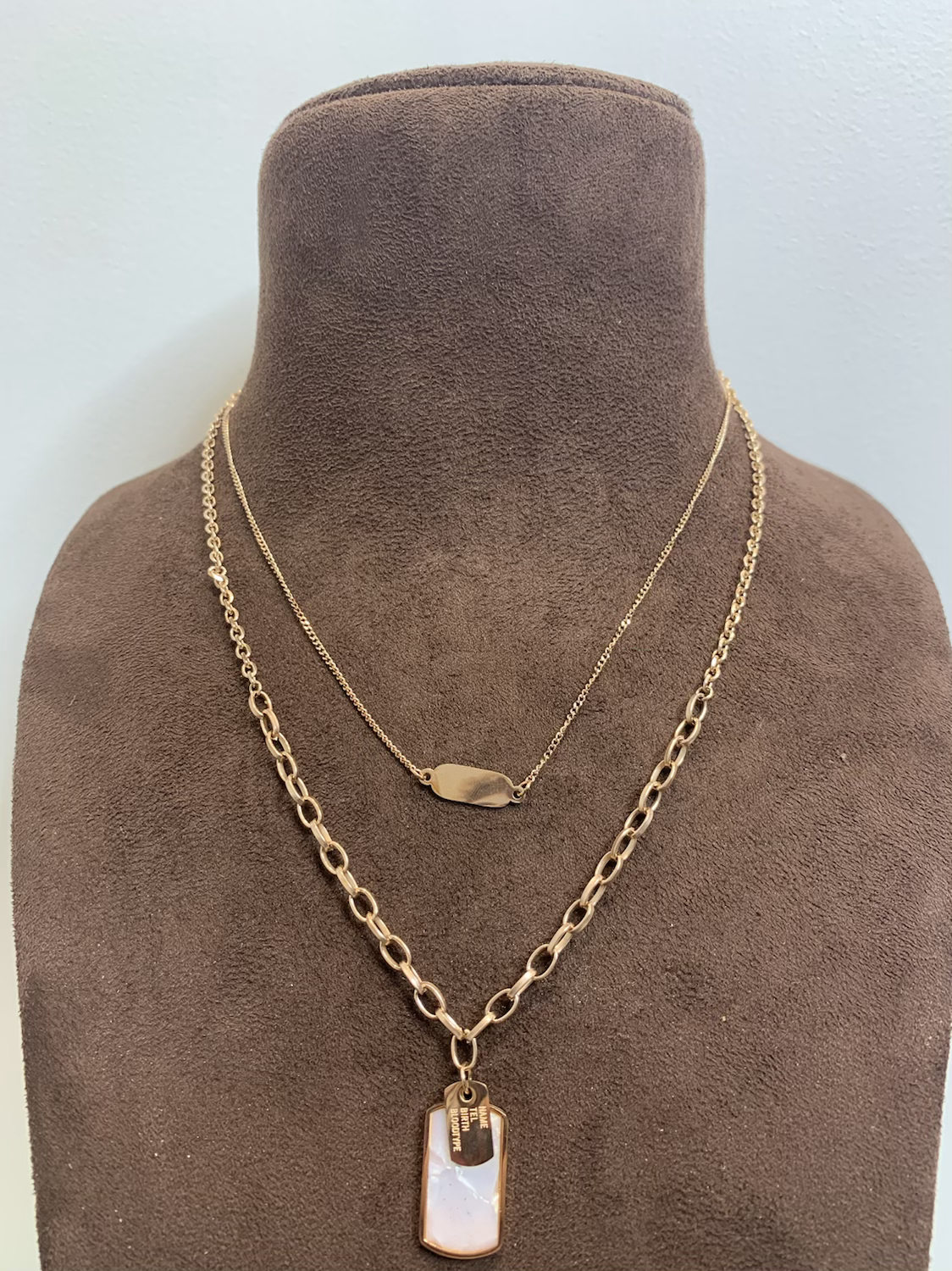 Dual tag Pendant Chain- Rosegold