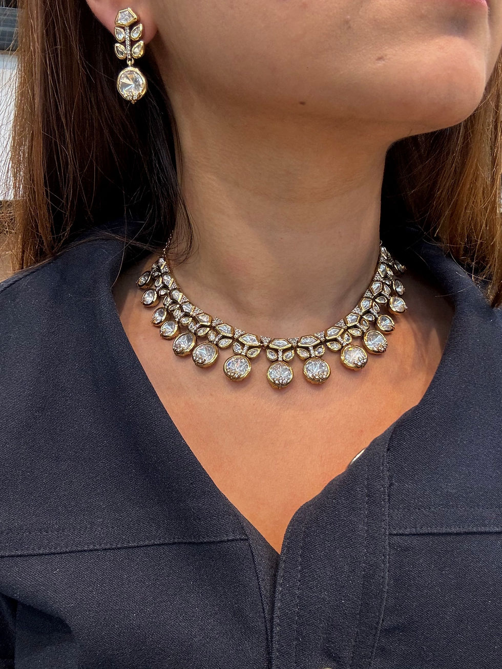 Thumbnail: Polki necklace with earrings 