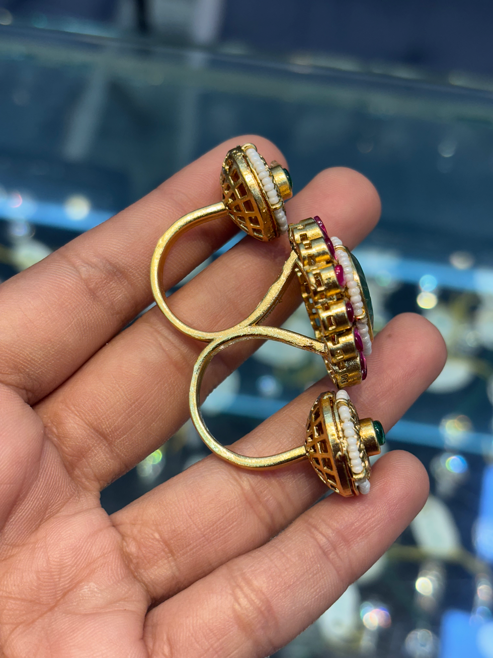 Thumbnail: Heritage triple joint ring - Adjustable (for big size fingers only)